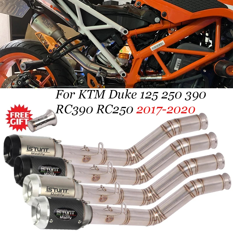 

For KTM Duke 125 250 390 RC390 RC250 2017-2020 Motorcycle Exhaust System Escape Modified High Position Middle Link Pipe Muffler