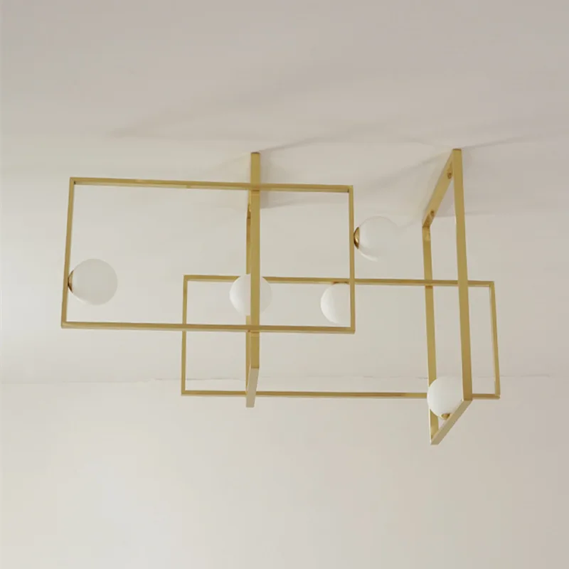 Черный золотой медный светодиодный G9 MONDRIAN стеклянный потолочный светильник от