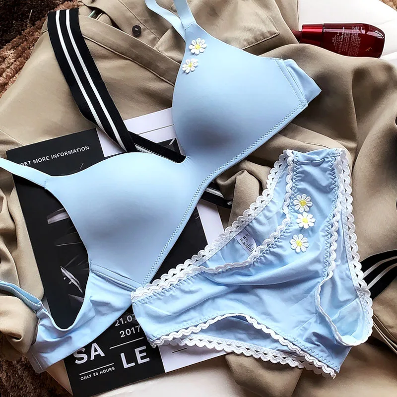 Комплект нижнего белья Wriufred с маленькой маргариткой цельные Бесшовные