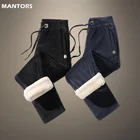 Мужские Зимние флисовые брюки, размеры до 8XL