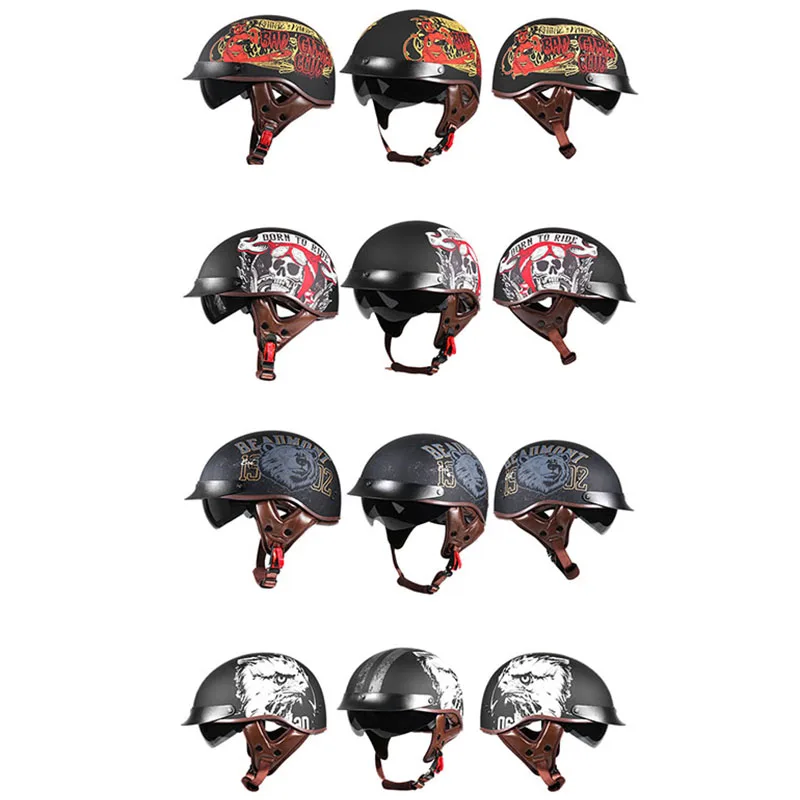 8 цветов мотоциклетный шлем с полулицевым покрытием Casco Casque Moto ретро шлемы
