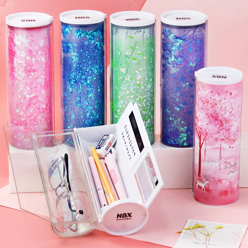 Purple starry sky pencil case Kawaii box bag Large capacity school supplies stationery for boys girl | Канцтовары для офиса и