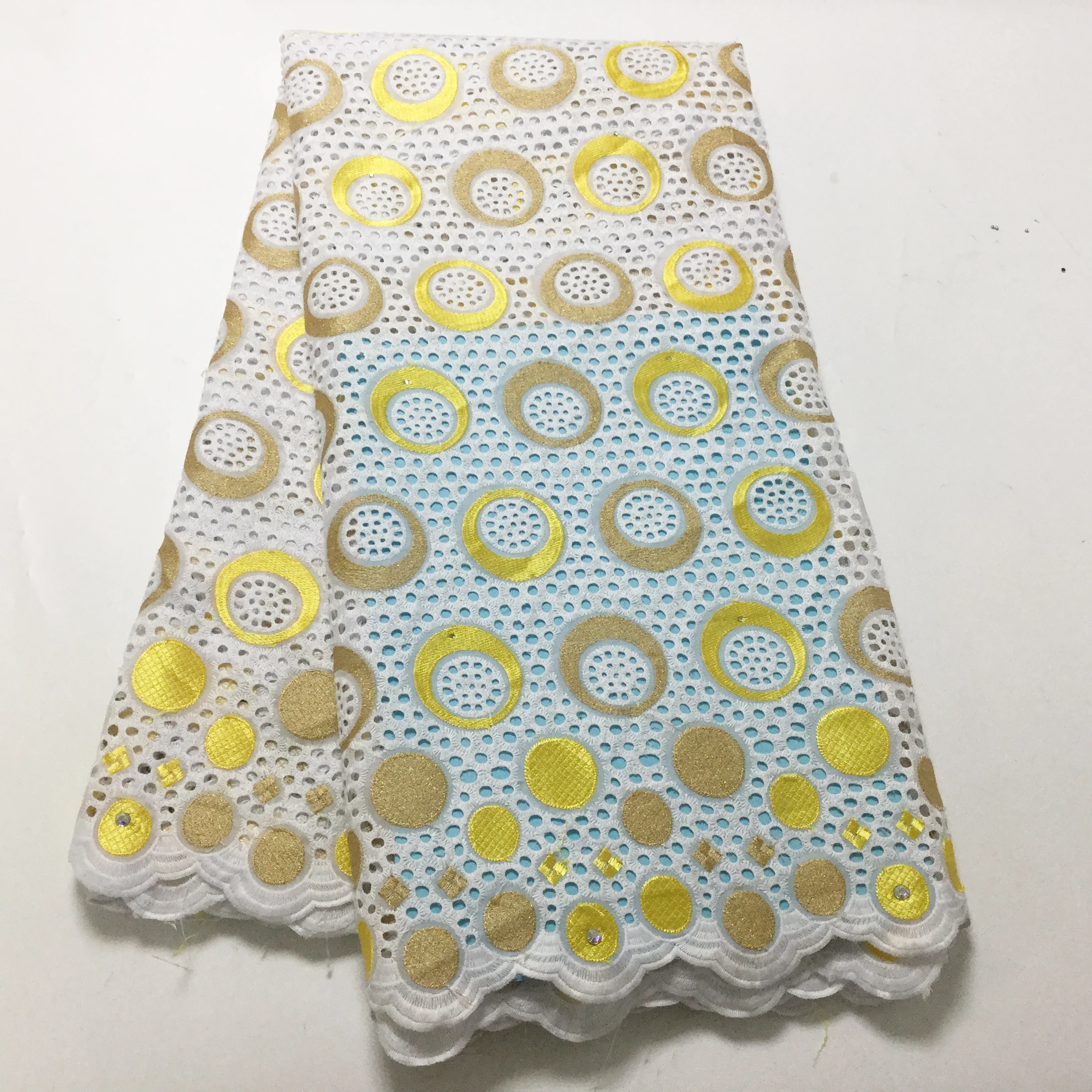Лидер продаж желтое вино африканская сухая кружевная ткань 2020