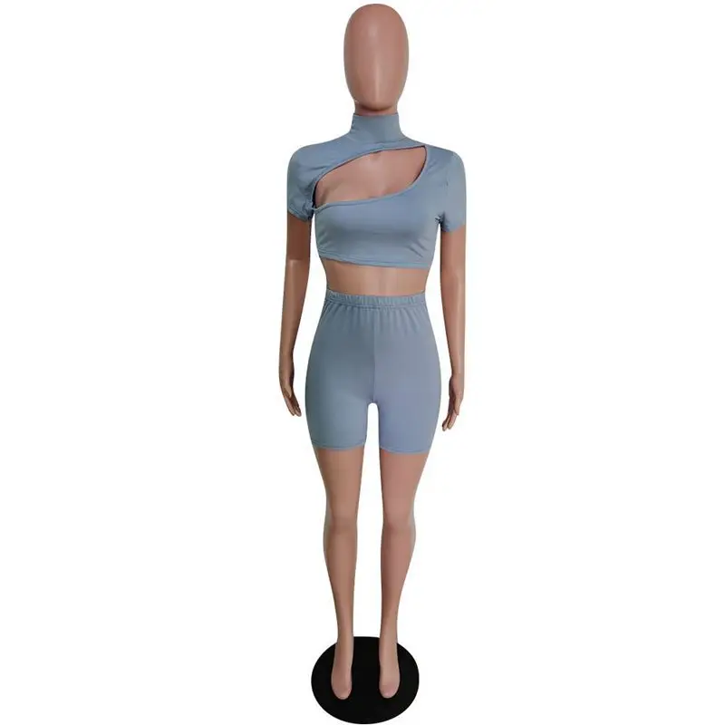 

ZKYZWX 2 Piece Set Summer Clothes for Women Tracksuit Matching Sets Crop Top and Biker Shorts Sweat Suits Lounge Wear Outfits