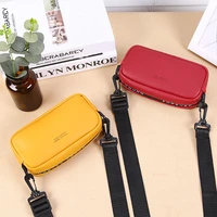 simple small square bag new womens bag crossbody pu leather high capacity cosmetic bag wide shoulder zipper oblique cross pack