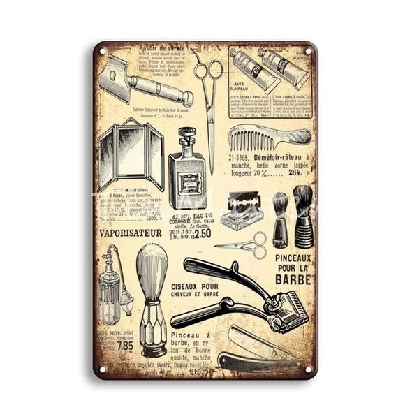 

Metal Tin Sign Vintage Home Decor Eggs Retro Metal Poster BARBER SHOP Man Cave Wall Hanging Decoration