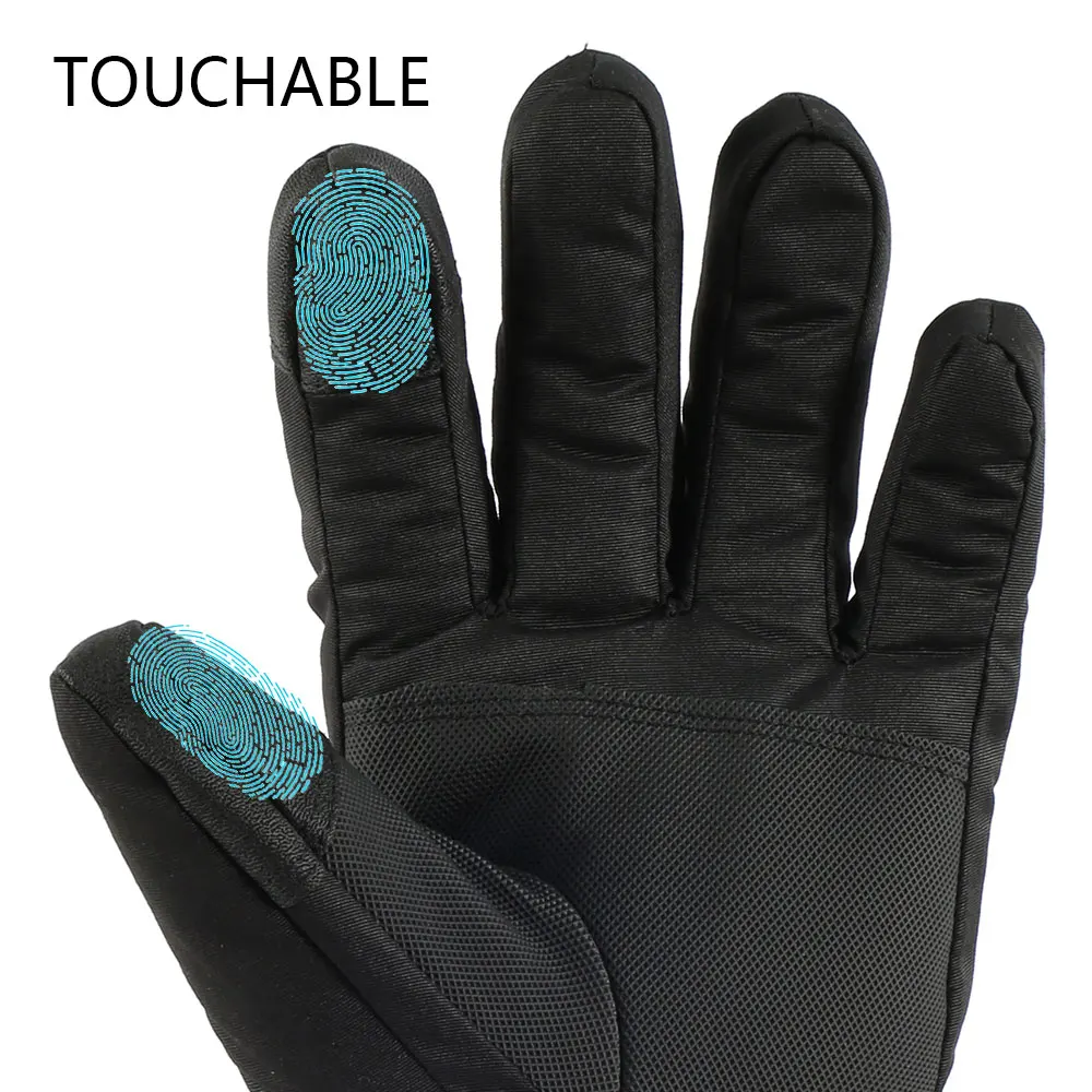 Зимние перчатки с электроподогревом сенсорным экраном на батарейках для езды