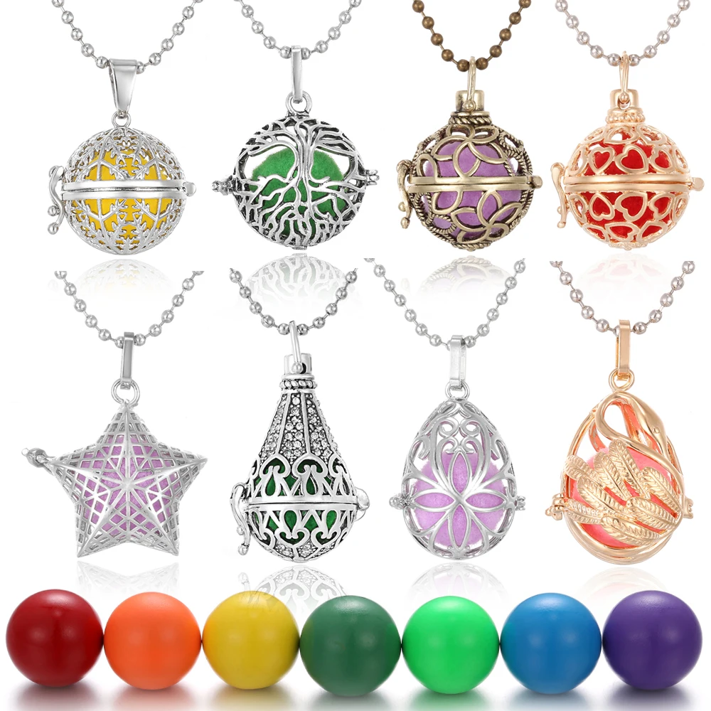 Новые медальоны для беременных ожерелье с подвеской украшения шарики серебряные