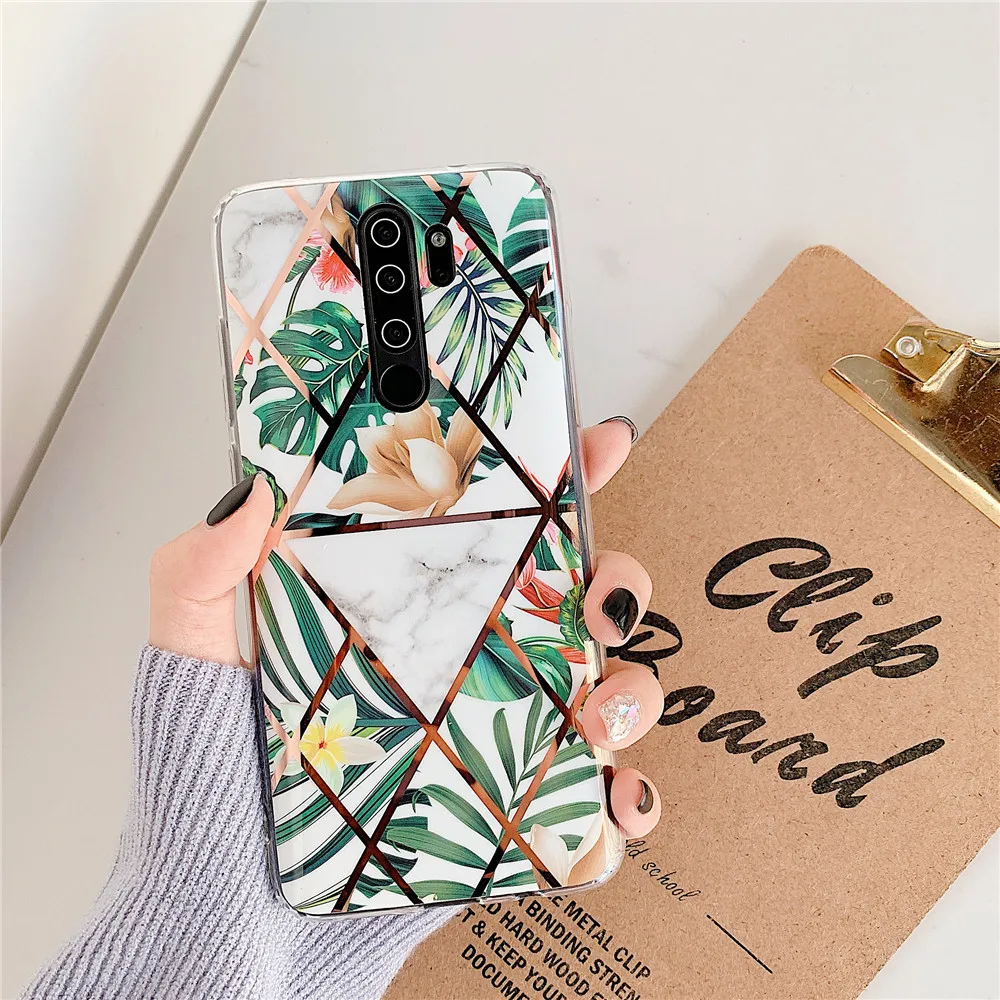 

Retro Flower Leaf Phone Case For Xiaomi Redmi Note 8 Pro Art Floral Case for Redmi Note 5 6 7 Pro Soft IMD Phone Back Cover