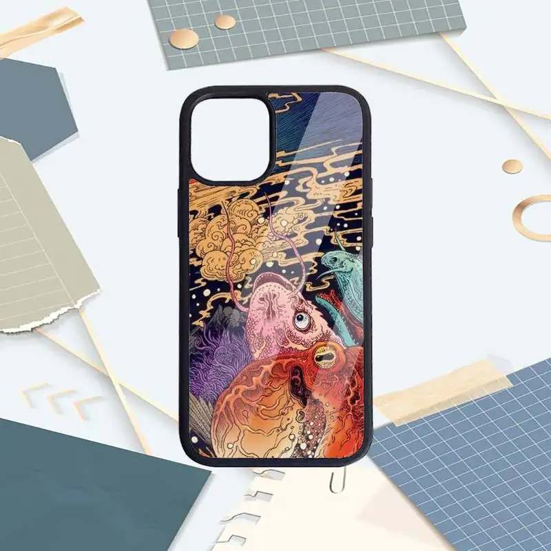 

pub wave Anime Dragon Japanese cartoon Phone Case PC for iPhone 11 12 pro XS MAX 8 7 6 6S Plus X 5S SE 2020 XR funda