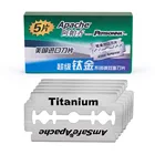 Безопасное бритвенное лезвие Apache с двойным лезвием, классическое безопасное бритвенное лезвие, титановое лезвие, Сделано в США, 5 шт.