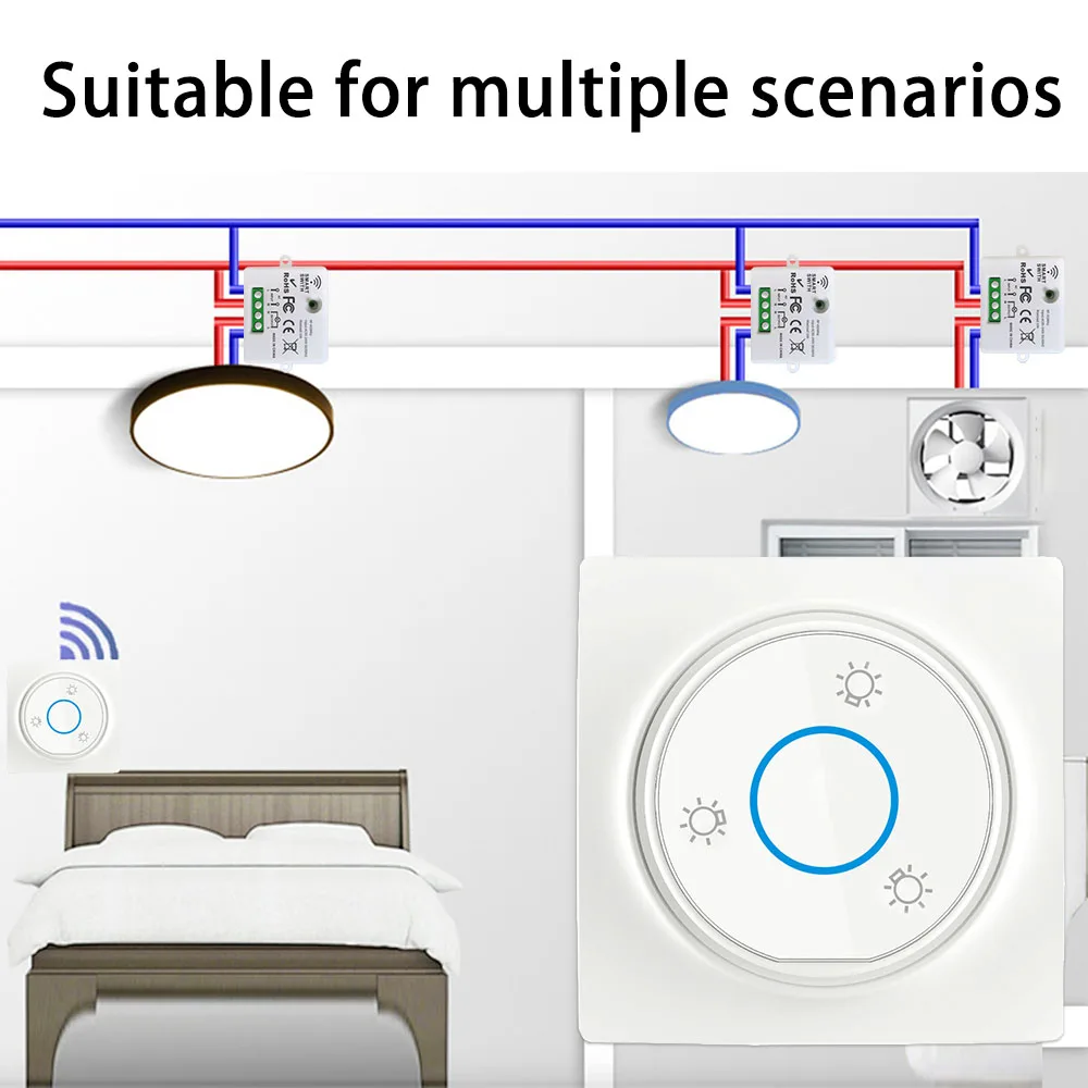 433mhz Rf Wireless Kinetic Switch Self-Powered Wall No Battery Need and 220V 10A Relay Receiver for Light/home Appliance | Обустройство