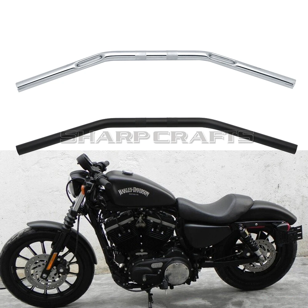 Фото Мотоциклетная прямая ручка на руле, размеры для Harley Sportster XL883 XL1200 X48 Dany Softail Fat Bob Boy FLST FXST №1
