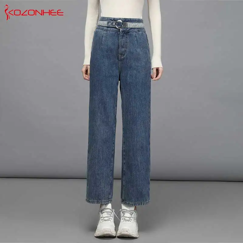 Альпака кашемир Ультра мягкие теплые джинсы женские зимние прямые с завышенной