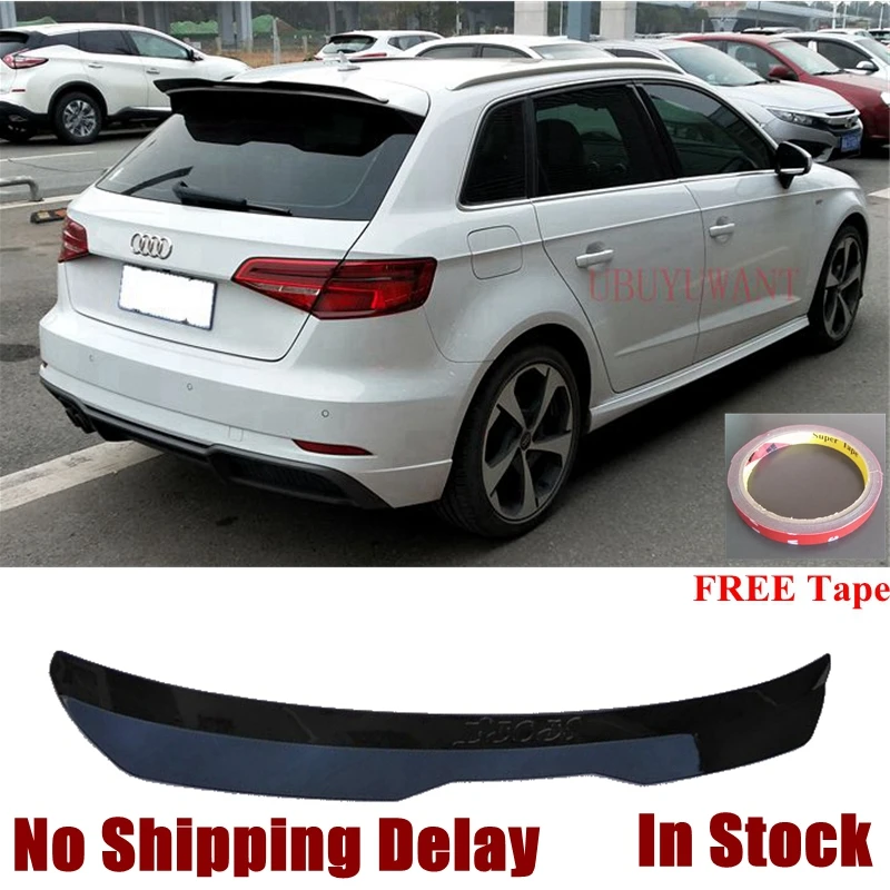 Поддельный спойлер UBUYUWANT из углеродного волокна на заднюю крышу для Audi A3 2014 2015 2016