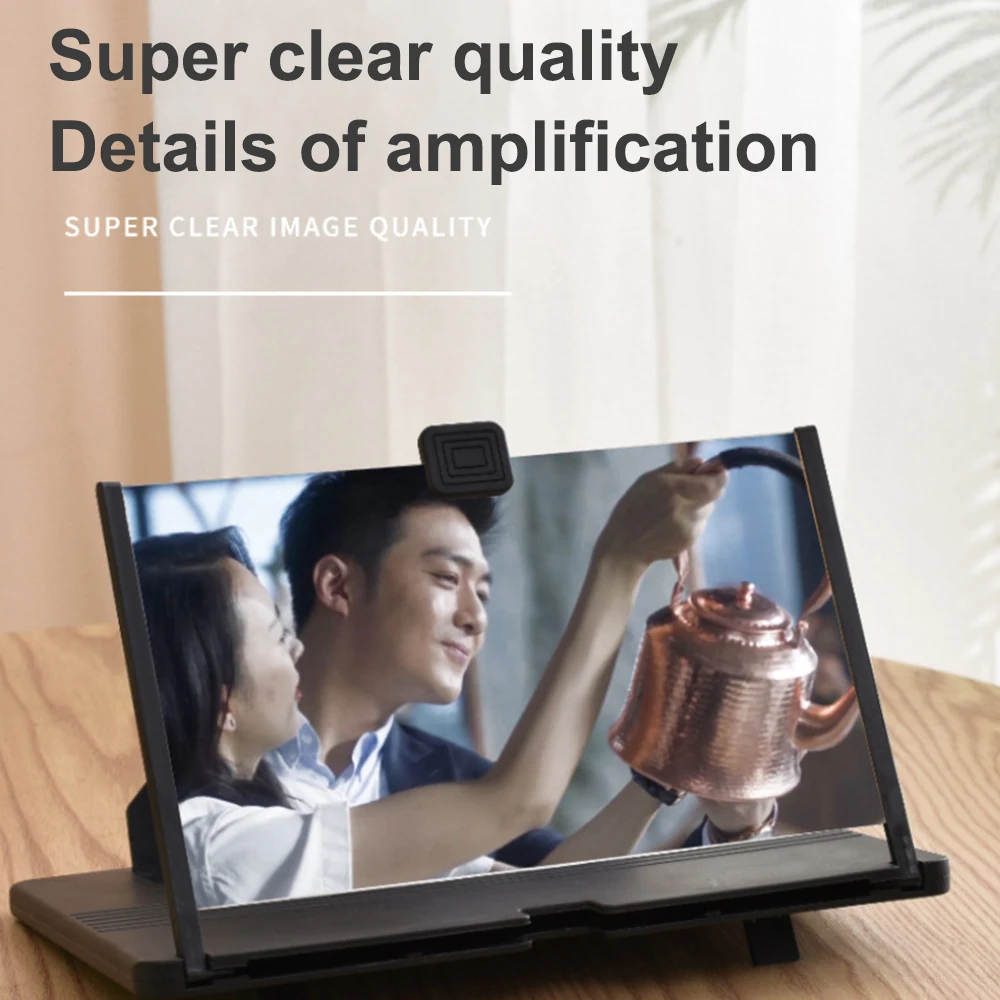 

HD 3D Mobile Phone Screen Magnifier 12 Inch Video Amplifier Stand Bracket With Movie Game Magnifying Folding Phone Desk Holder