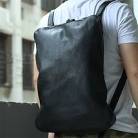 leather simple backpack retro personalized top leather portable large capacity 15 6 inch computer backpack