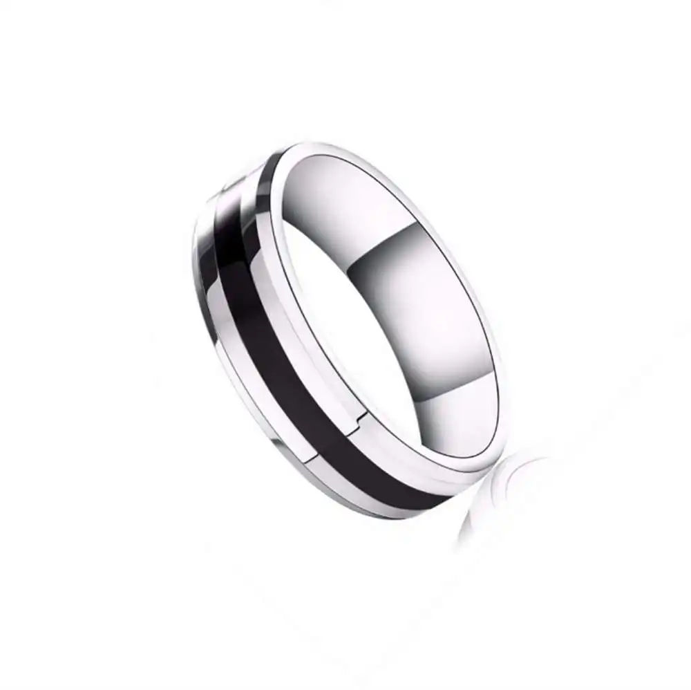Женские Ювелирные изделия титановые стальные кольца черные глянцевые
