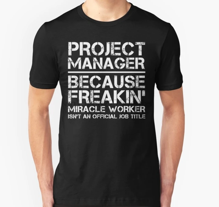 Мужская футболка менеджер проекта потому что фрикин чудо-работник не