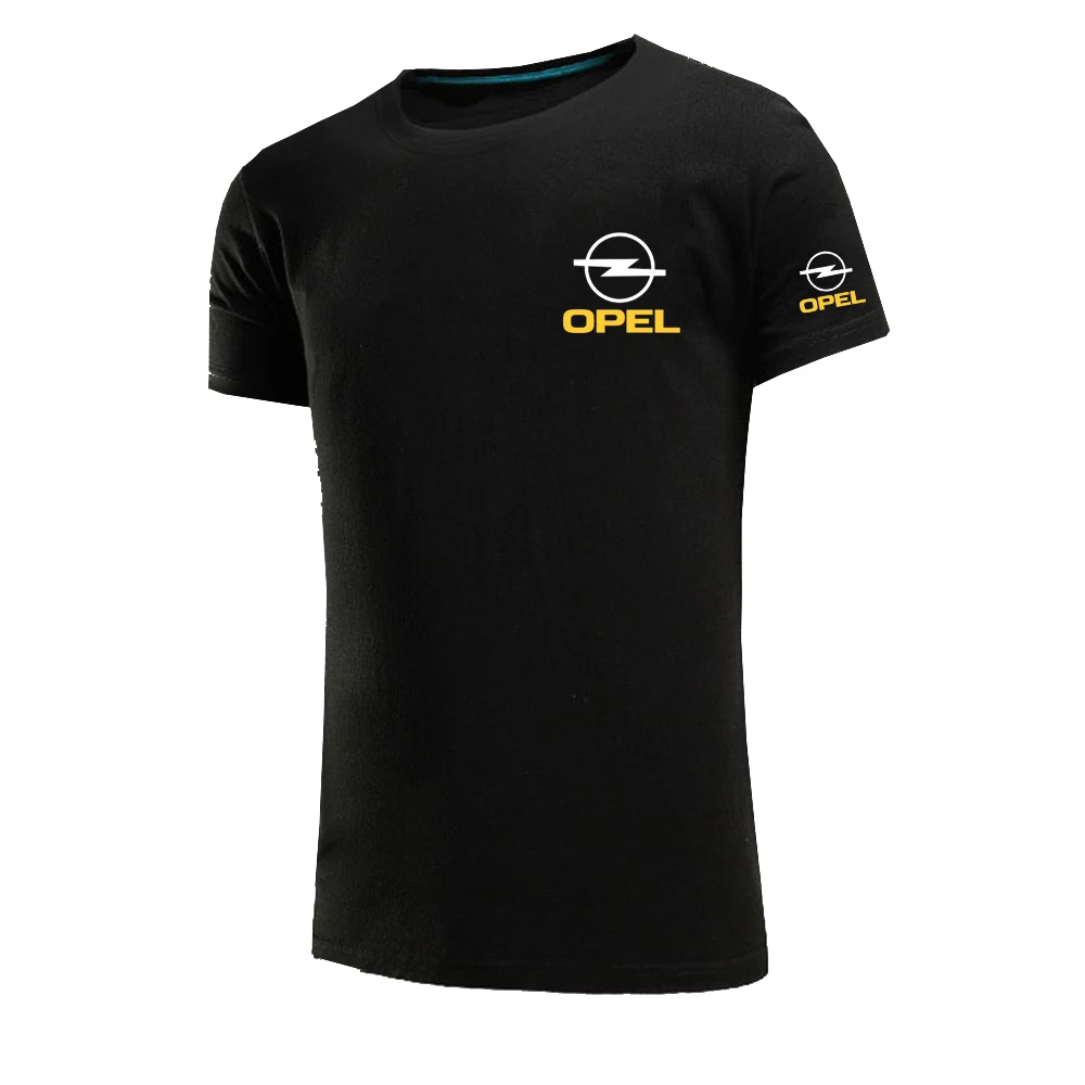 

Unisex OPEL Summer Comfortable Tees Color Customize Tshirt Male Short Sleeves Man's Cotton Hip Hop College Print Tops