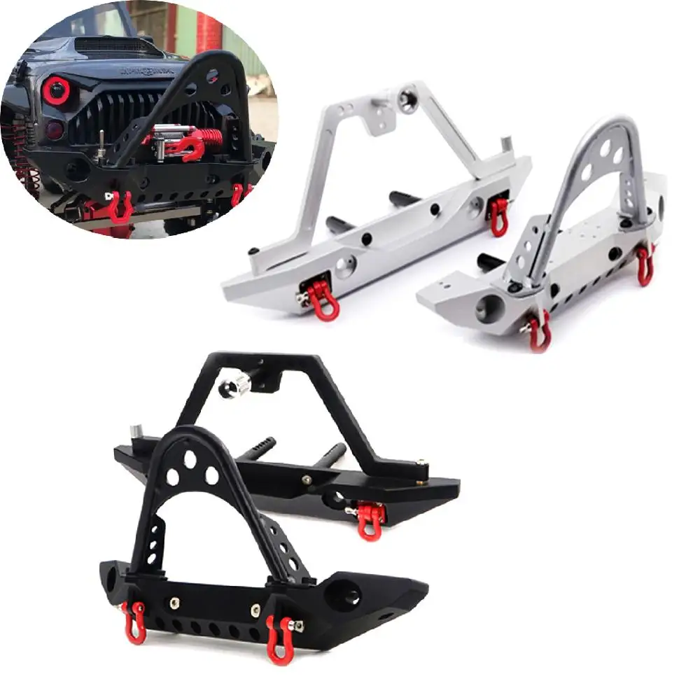 

Aluminum Front Rear Bumper Bull Bar W/ Spare Tire Carrier For 1:10 Axial SCX10 JEEP SCX10 II 90046 90047 TRX-4 TRX4 RC Car