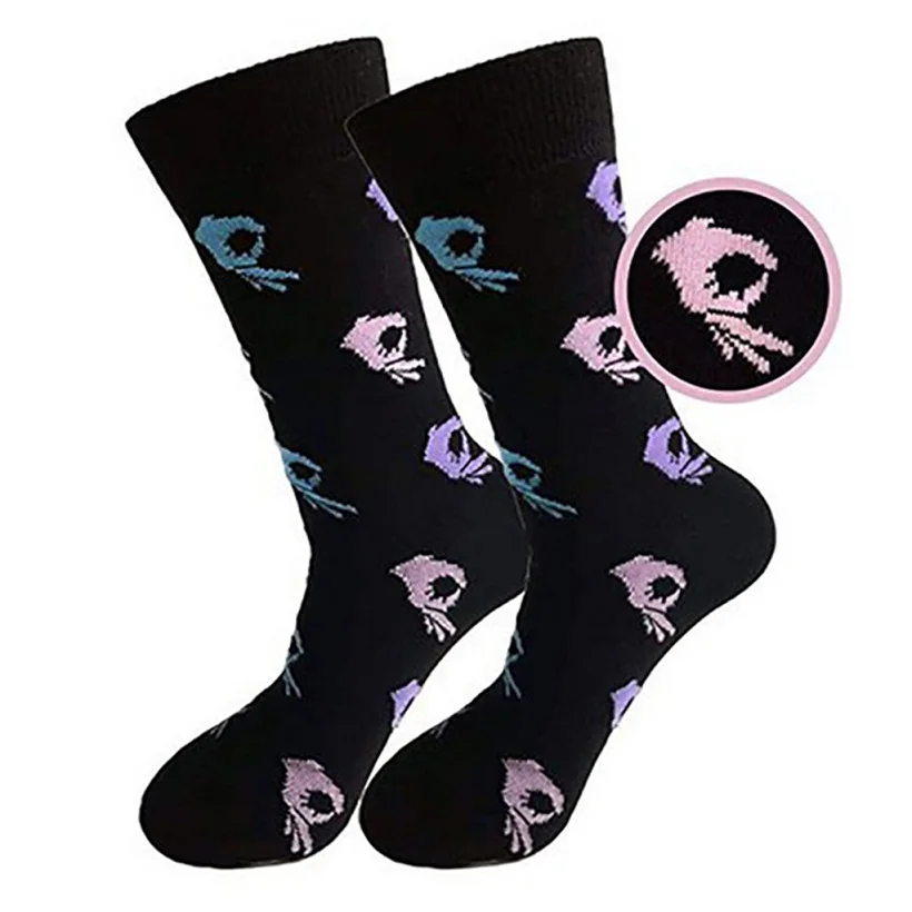 18 Colors Men Unisex Winter Knitted Mid-Calf Long Crew Socks Funny OK Gesture Printed Hip-Hop Trendy Cotton Hosiery Skateboard