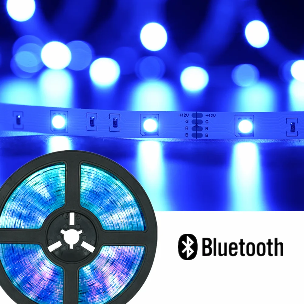 

LED Strip Lights RGB5050 Bluetooth Luces Led SMD2835 Flexible Waterproof Tape Diode 5M 10M 15M 20M 12V Remote Control DC Adapter
