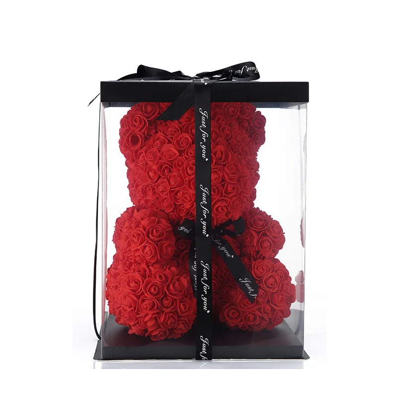 Имитация розового медведя искусственная креативная Роза медведь Тедди