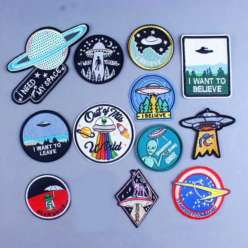 Я хочу оставить инопланетянина НЛО металлическая нашивка нашивки для одежды
