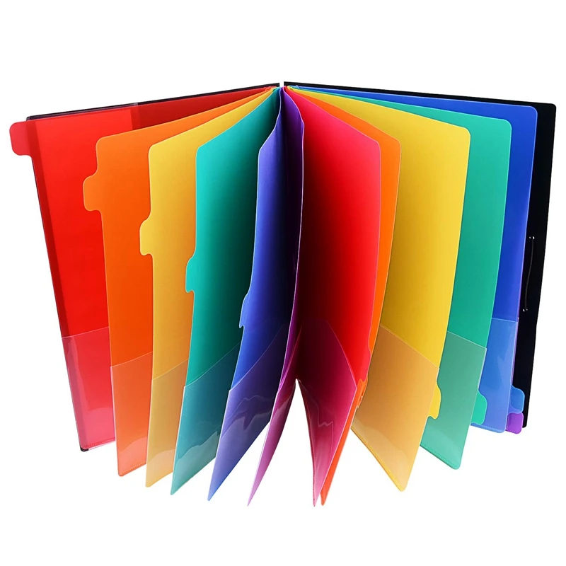 

Extended Folder,12 Pocket Letters A4 Paper Item Sorter,Plastic File Storage Bag,Iridescent