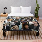 Детское бархатное покрывало для дивана с коллажем