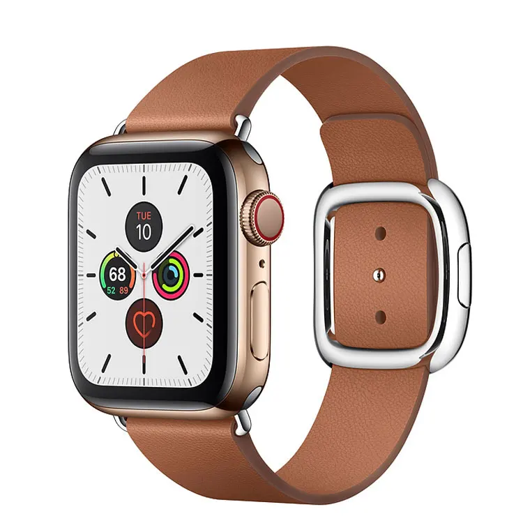 Современный ремешок с пряжкой для apple watch 44 мм 40 мм iwatch 42 мм 38 мм браслет из натуральной кожи ремень для apple watch 5 4 3 2 1