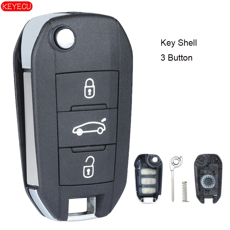 Чехол KEYECU для ключей с 3 кнопками и дистанционным управлением Fob + Uncut Blade HU83