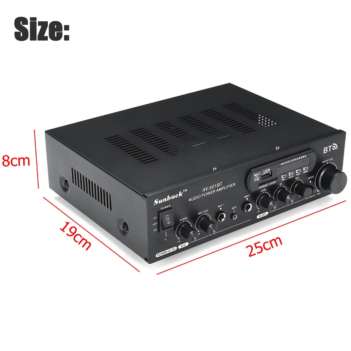 Усилитель мощности bluetooth 2 0 hifi 2000 Вт 220 В/110 В динамик 4 микрофона пульт
