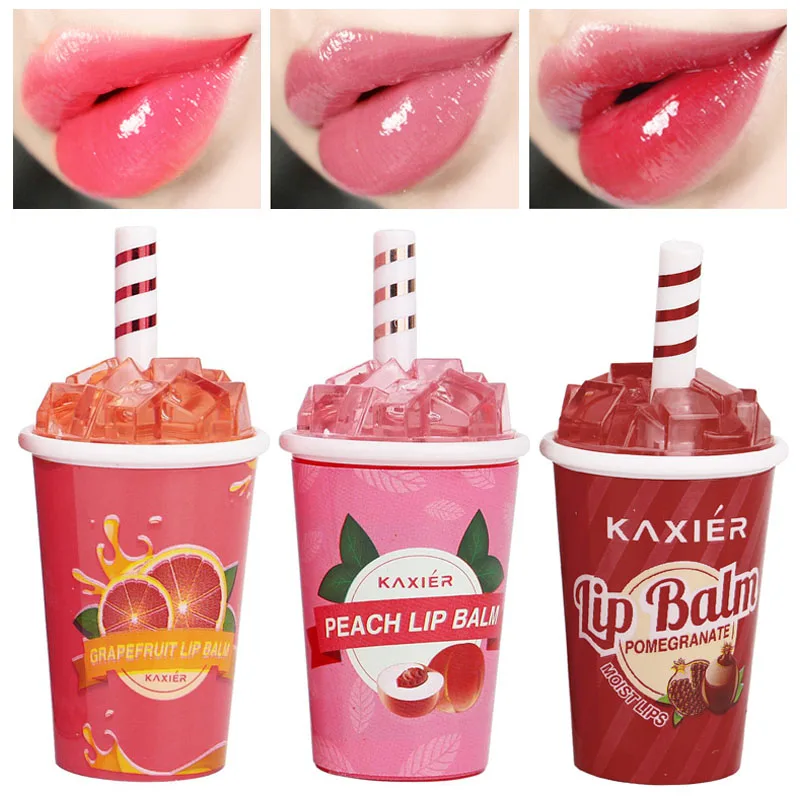 

4 Color Lip Balm Ice Cream Drink Bottle Lipstick Temperature Color Changed Moisturizing Korean Cosmetics Long Lasting Lip Balm