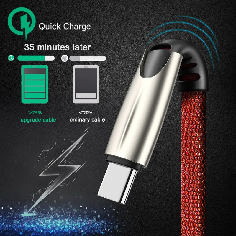 USB C type кабель 1 м Быстрая зарядка для huawei P30 Pro mate 20 Lite Nova 6 5G шнур зарядного
