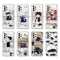 kawayi jujutsu kaisen anime couple phone case for samsung a30 a50 s a10 a12 a20 a21s a31 a40 a51 a52 a70 a71 transparent cover