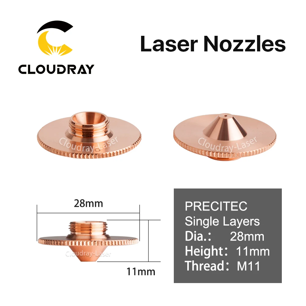 Cloudray Precitec выпуклые лазерные насадки однослойные хромированные двухслойные s Калибр 0,8-4,0 D28 H11 H15 M11 для режущей головки