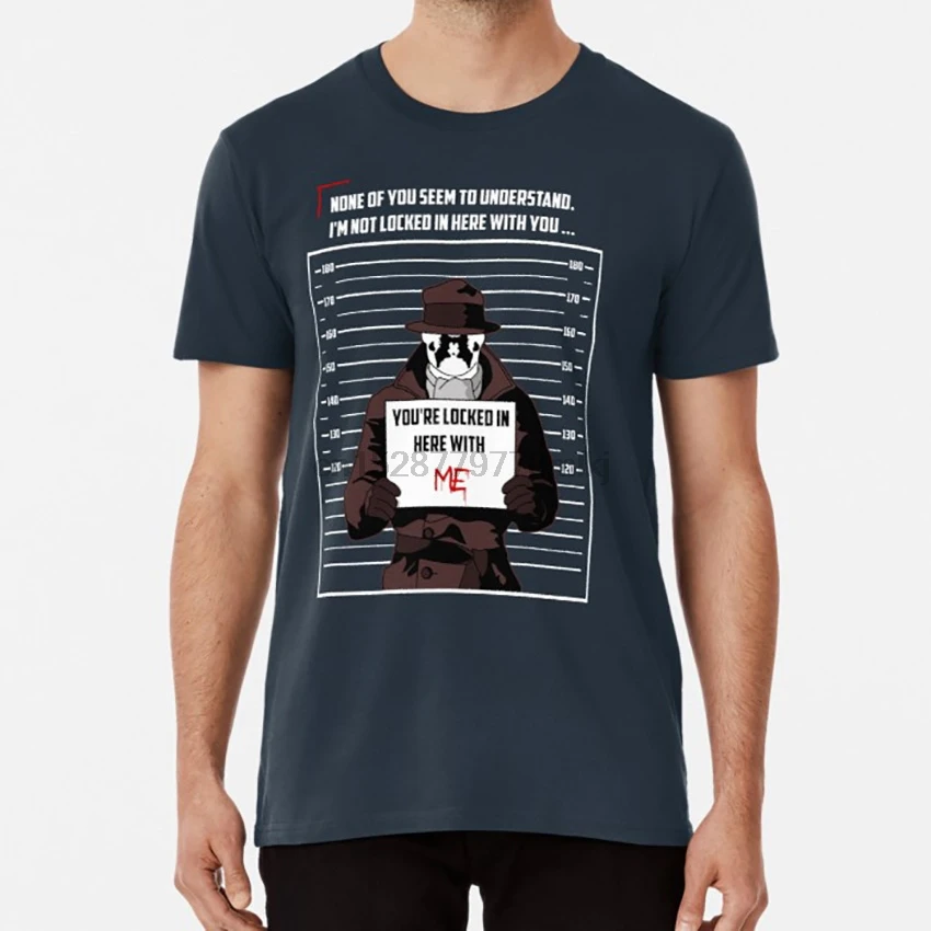 Mugshot футболка watchmen rorschach комикс | Мужская одежда