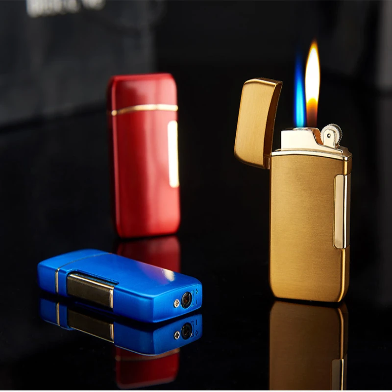 Можно переключать между двумя пламенными металлическими надувными зажигалками