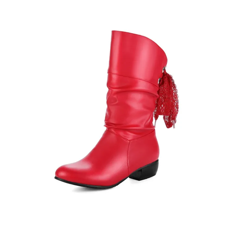 Ботинки мартинсы большого размера на шнуровке с коротким плюшем заостренным