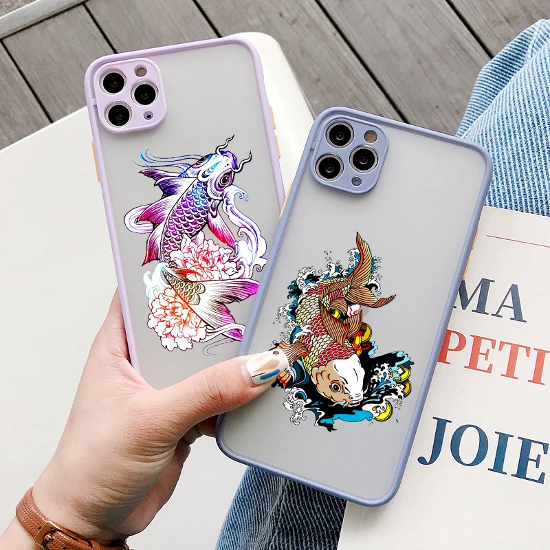 Carp Phone Case For iPhone 8 6s 7 Plus SE 2 Cyprinid Case For iPhone 11 12 13 Pro Max Mini X XR XS Max Shockproof Back Cover