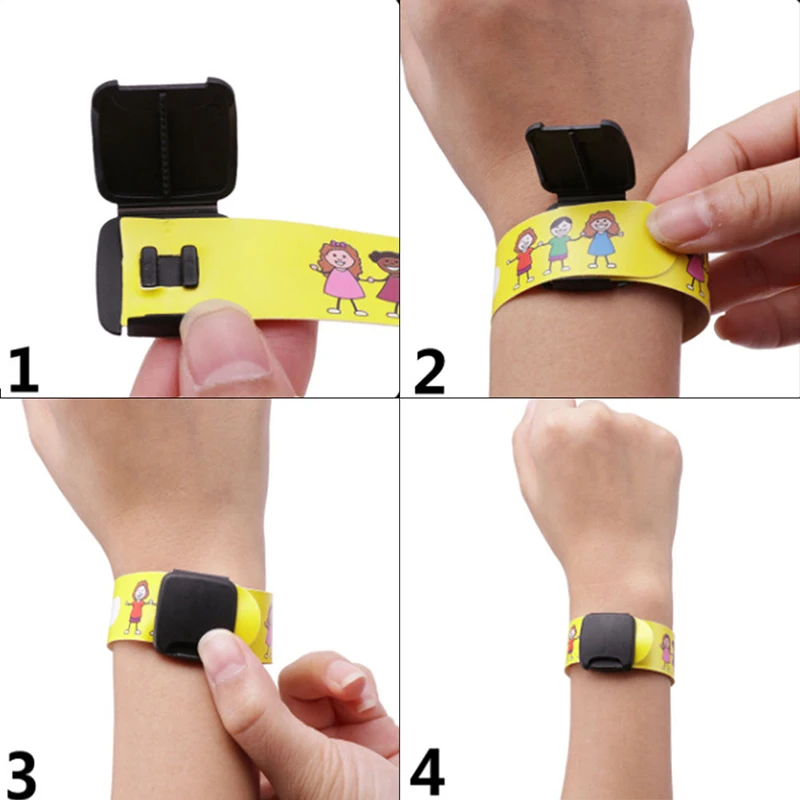 

4Pcs Reusable Adjustable ID Safety Bracelet For Kid Outdoor Activity Writing