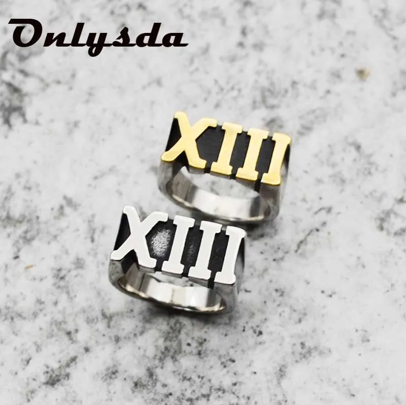 Onlysda римское цифра XIII Lucky 13 римское кольцо 316L из нержавеющей стали для мужчин мальчиков крутое кольцо байкера OSR146