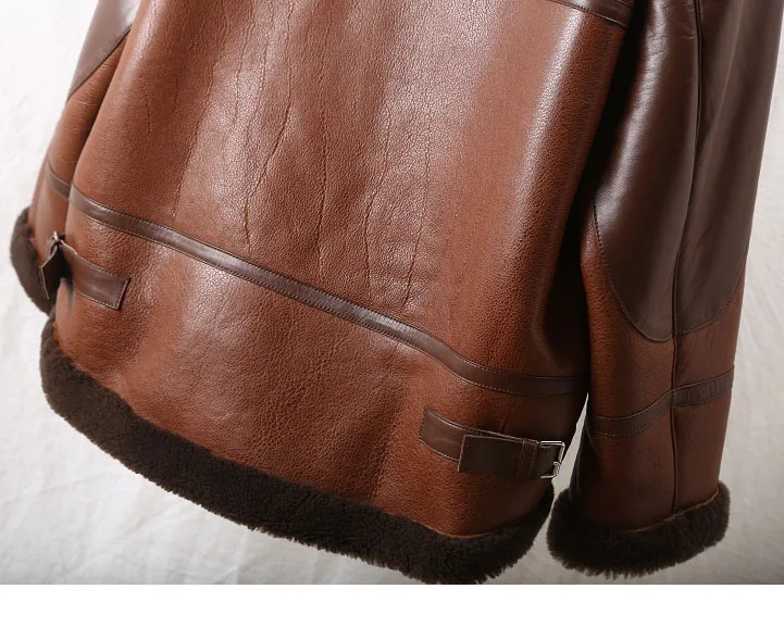 Winter Lamb Fur Bomber Real leather Jacket Women New Sheepskin Double Face Shearling Coat Oversized Genuine Leather Jackets