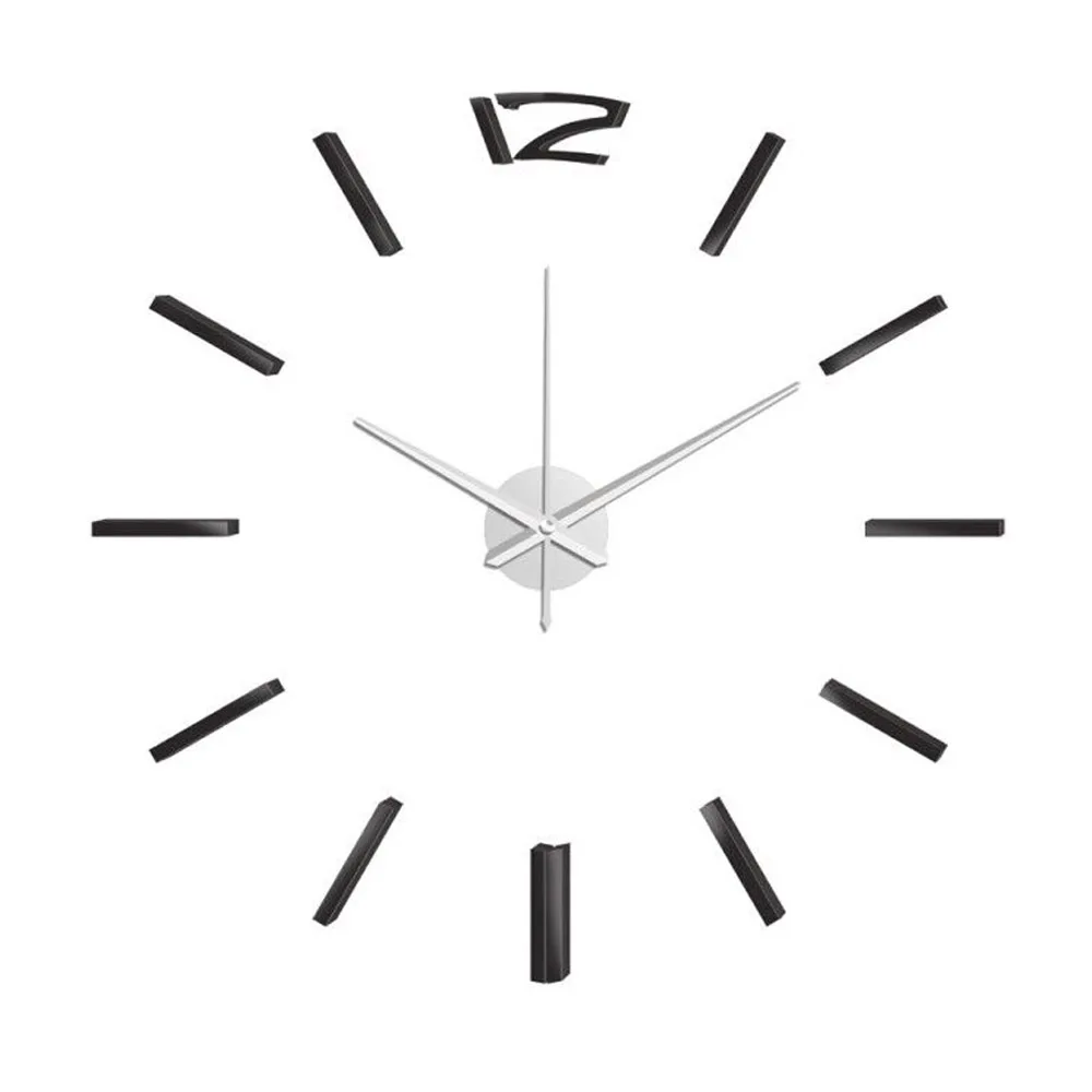 50 см 3D настенные часы современный дизайн DIY акриловые зеркальные наклейки часы для гостиной спальни домашний декор большой бесшумный Elreloj Фреска - Цвет: 20 inch Black