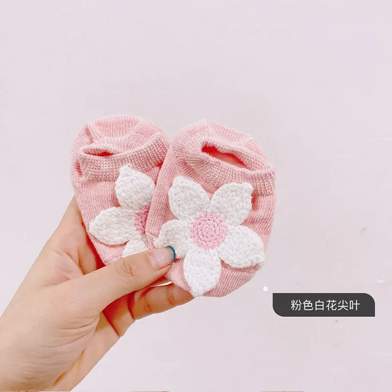Baby Socks Candy Color Cotton Socks Newborn Non-slip Foor Socks Boat Socks Fowers Daisy Girl Children Socks
