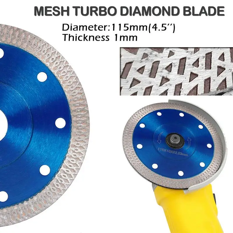 

Turbo Diamond Saw Blade Disc Porcelain Tile Ceramic Granite Marble Cutting Blades For Angle Grinder Diamond Saw Blade 115mm