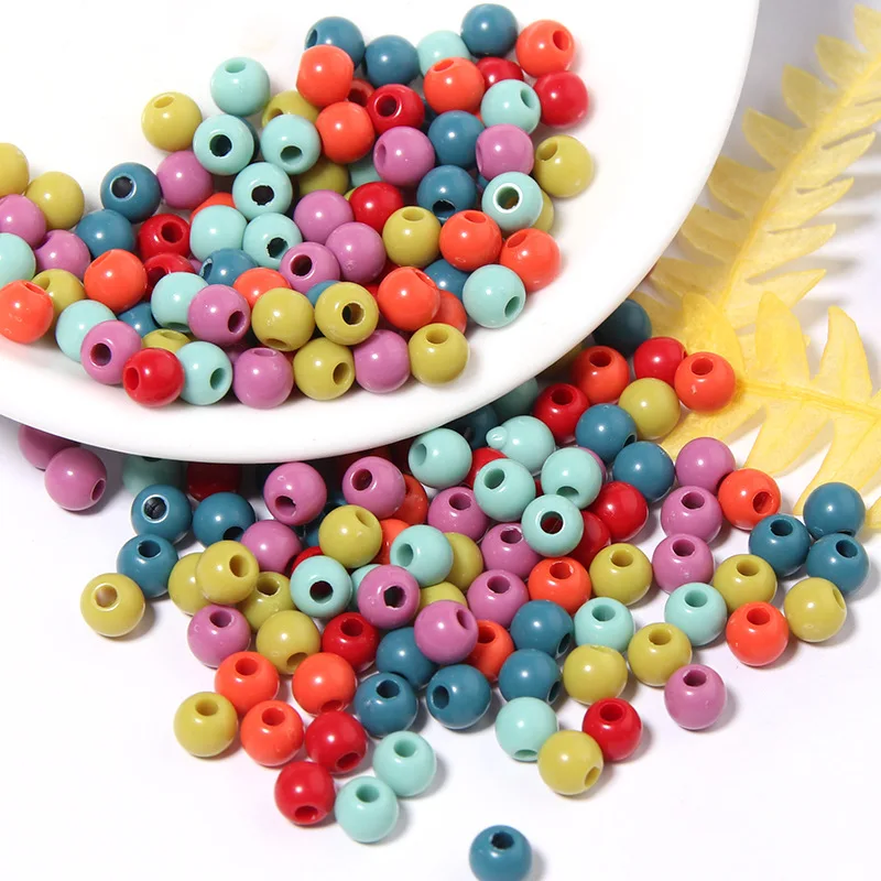 

500/1000Pcs 4MM Mixed Color Acrylic Seed Beads Loose Spacer Handmade Beads For Necklace Bracelet KeyChain DIY Jewelry Making