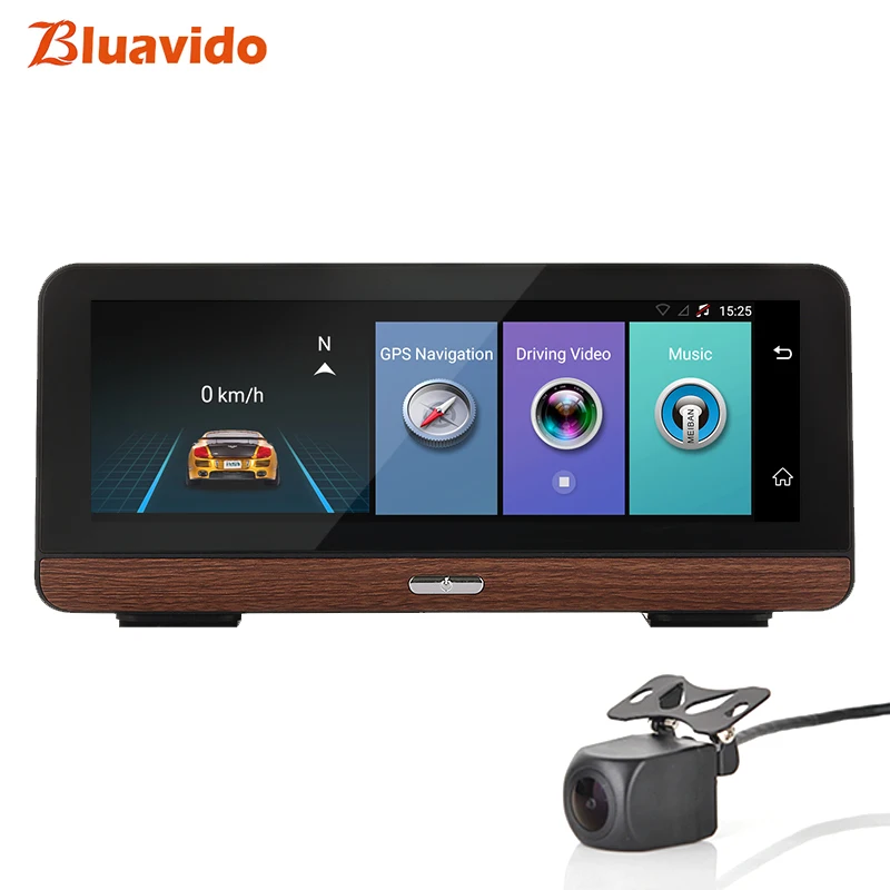 Автомобильный видеорегистратор Bluavido 8 дюймов IPS 4G Wi Fi Android GPS навигация ADAS FHD 1080P